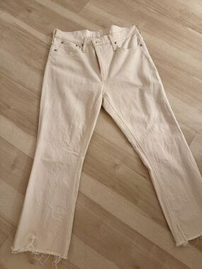 JCrew 9 “ Demi Boot Crop cream colored jeans